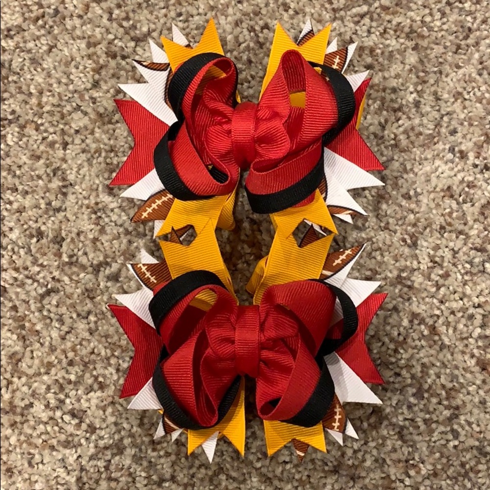 Custom Football Hair Bows